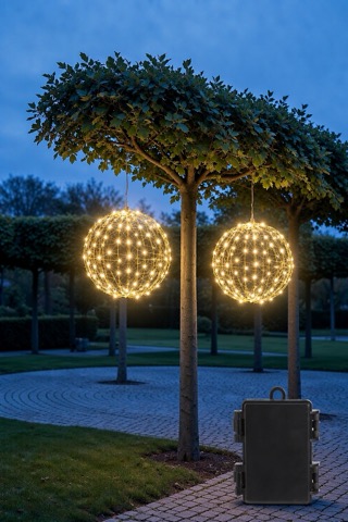 LED-Leuchtkugeln, 2 Stück, warmweiß