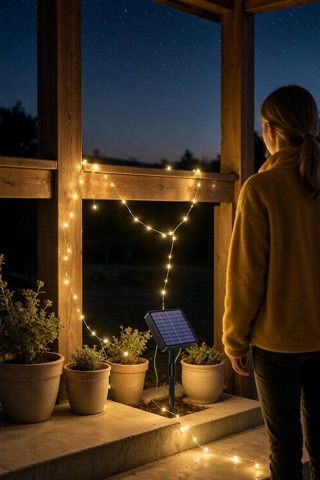 Solar-Lichterkette, 2 × 5 m plus 2 m