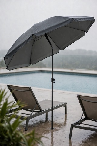 Strandschirm Ø 180 cm, 3-in-1-Set
