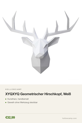 XYQXYQ Geometrischer Hirschkopf, Weiß