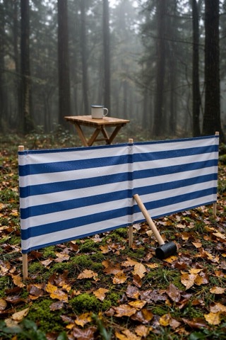 Windschutz 8 m mit sieben Stöcken