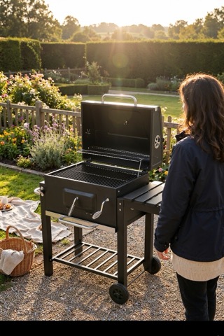 Barbecue à charbon avec couvercle