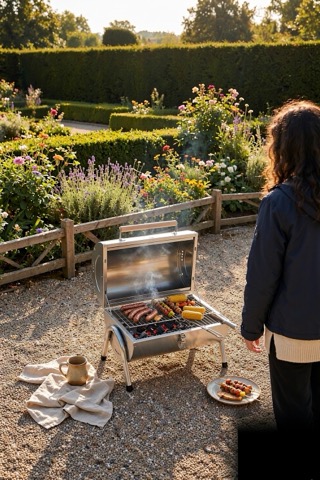 Barbecue portable 2 en 1 à charbon