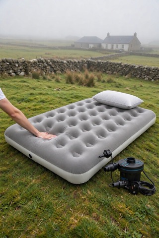 Double Airbed with Handheld Electric Pump