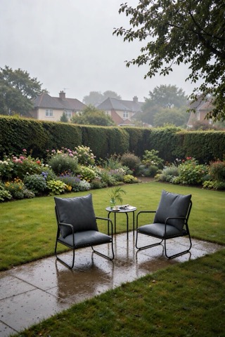 Three-piece rattan conversation set
