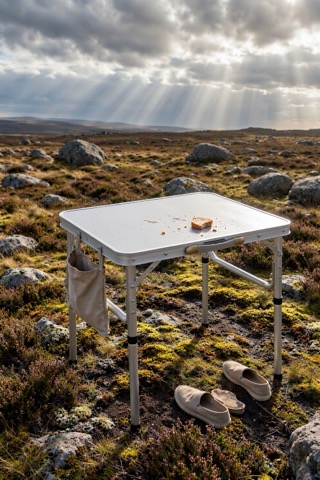 Two-foot folding table, silver