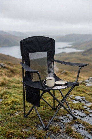 High-back camping chair, set of 2