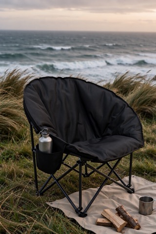 Padded moon chair