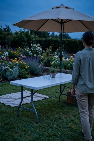 Tavolo valigetta in HDPE 180 × 75 cm