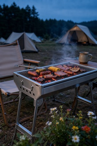 SELECTSHOP Asador portátil de acero inoxidable