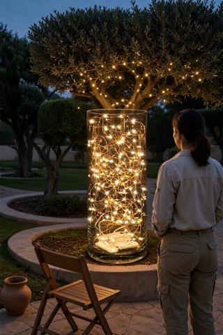 Luces de alambre de cobre, 12 × 2 m