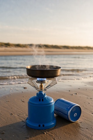 Gasbrander 1.250 W, met 2 patronen