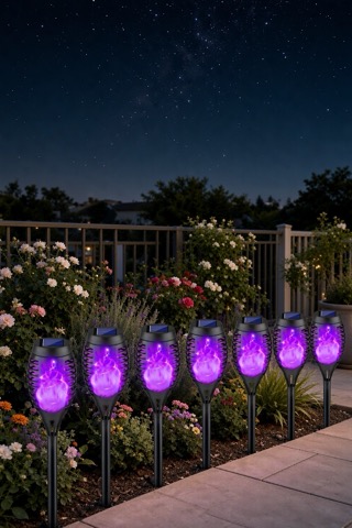 8-Pack Purple Flickering Flame Lights