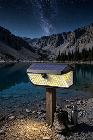 Solar security wall light, set of 2, ≈4200 lm