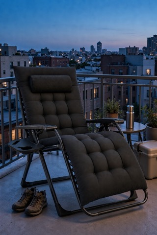 Zero-gravity chair with cup holder trays
