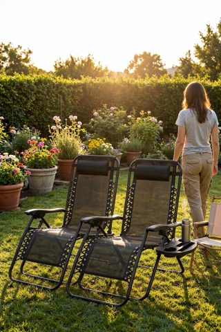 Zero-gravity loungers, set of 2