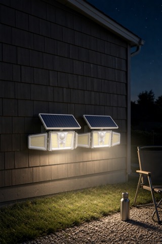 Solar motion flood light, set of 2