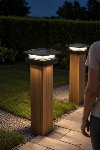 Solar Post Cap Lights, 2 Pack, Three Modes