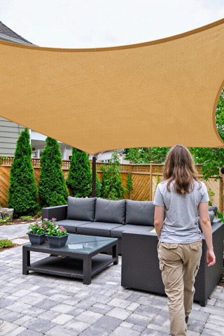 Shade sail for patio and lawn, 3 × 4 m