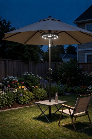 Cordless patio umbrella light, cool white