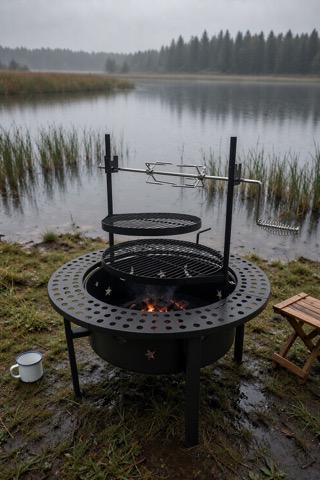 Fire pit with grill grate, 60 cm bowl