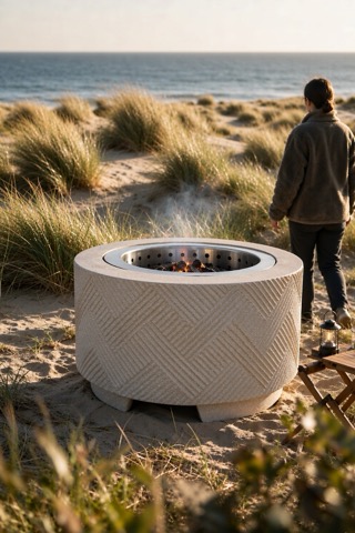 Smokeless fire pit, 69 cm, stainless steel