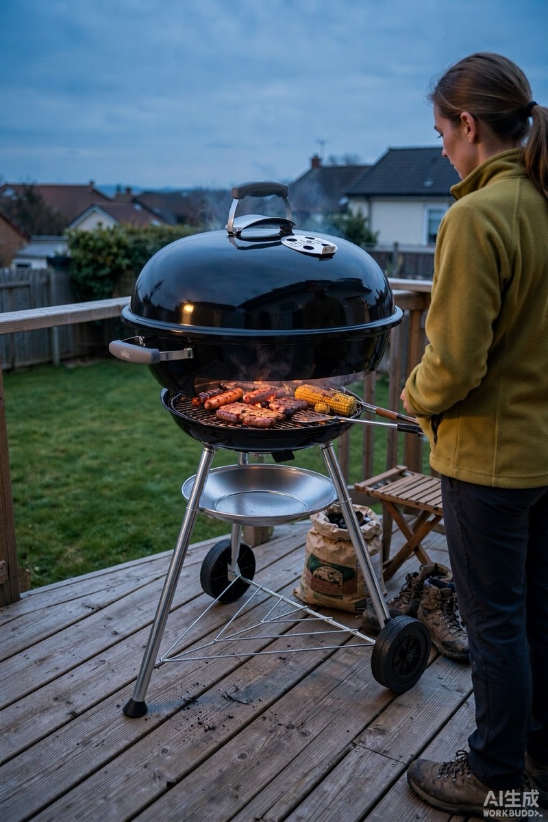 Weber Compact Kettle 57 cm mit Stand und Rädern