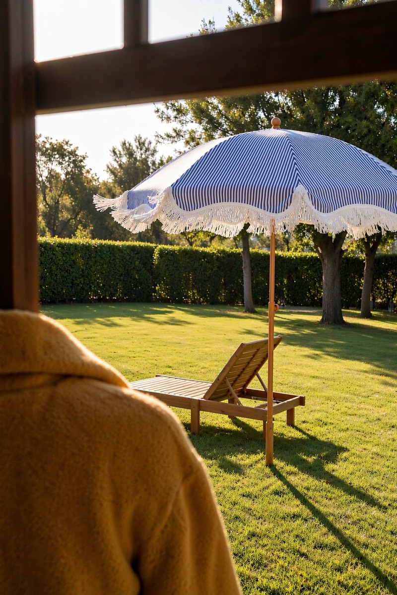 Balkonschirm, 200 cm, knickbar