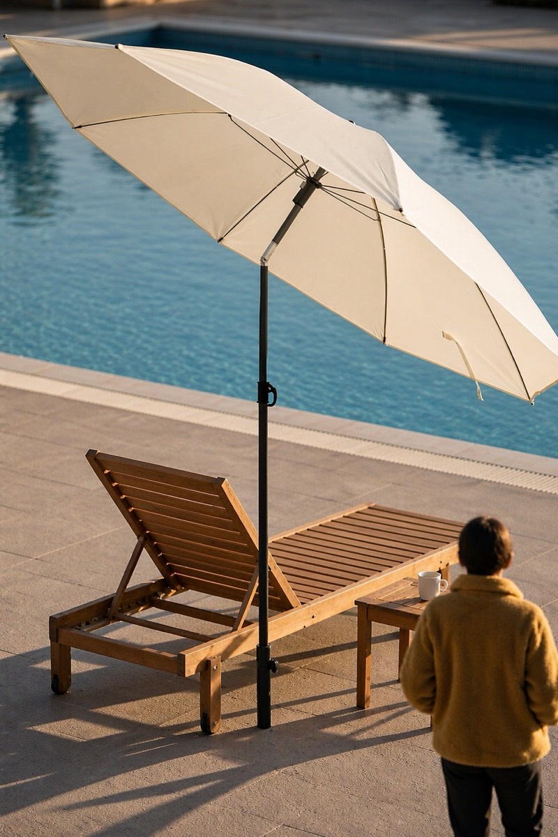 Strandschirm Ø 180 cm, Set mit Bodenhülse