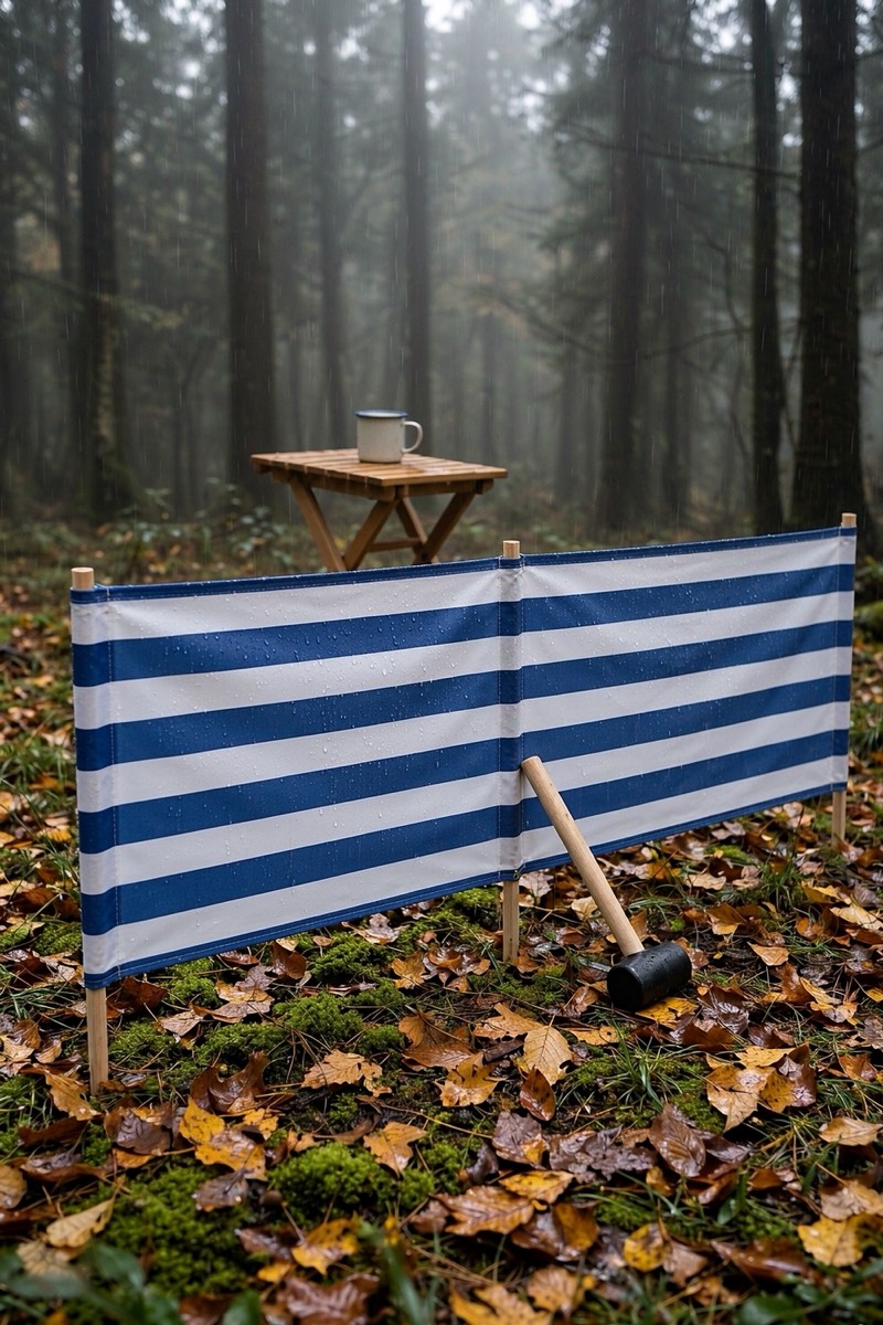 Windschutz 8 m mit sieben Stöcken