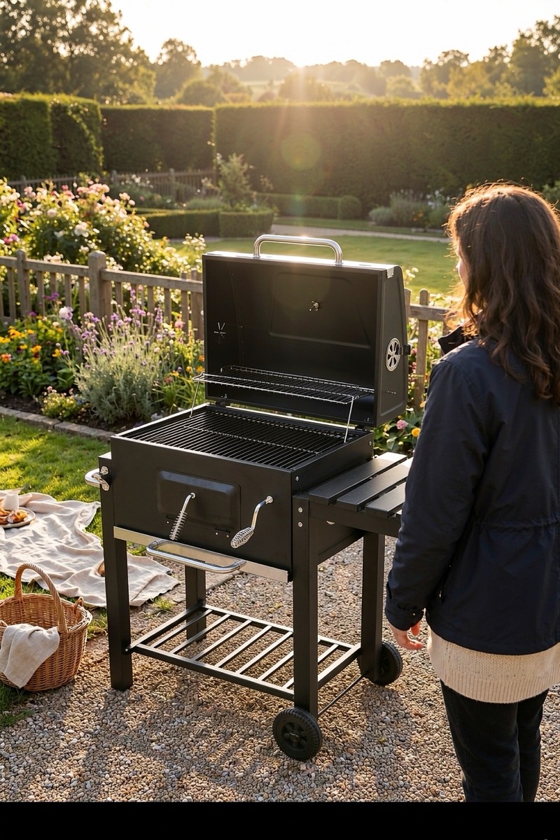 Barbecue à charbon avec couvercle