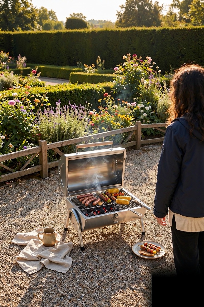 Barbecue portable 2 en 1 à charbon