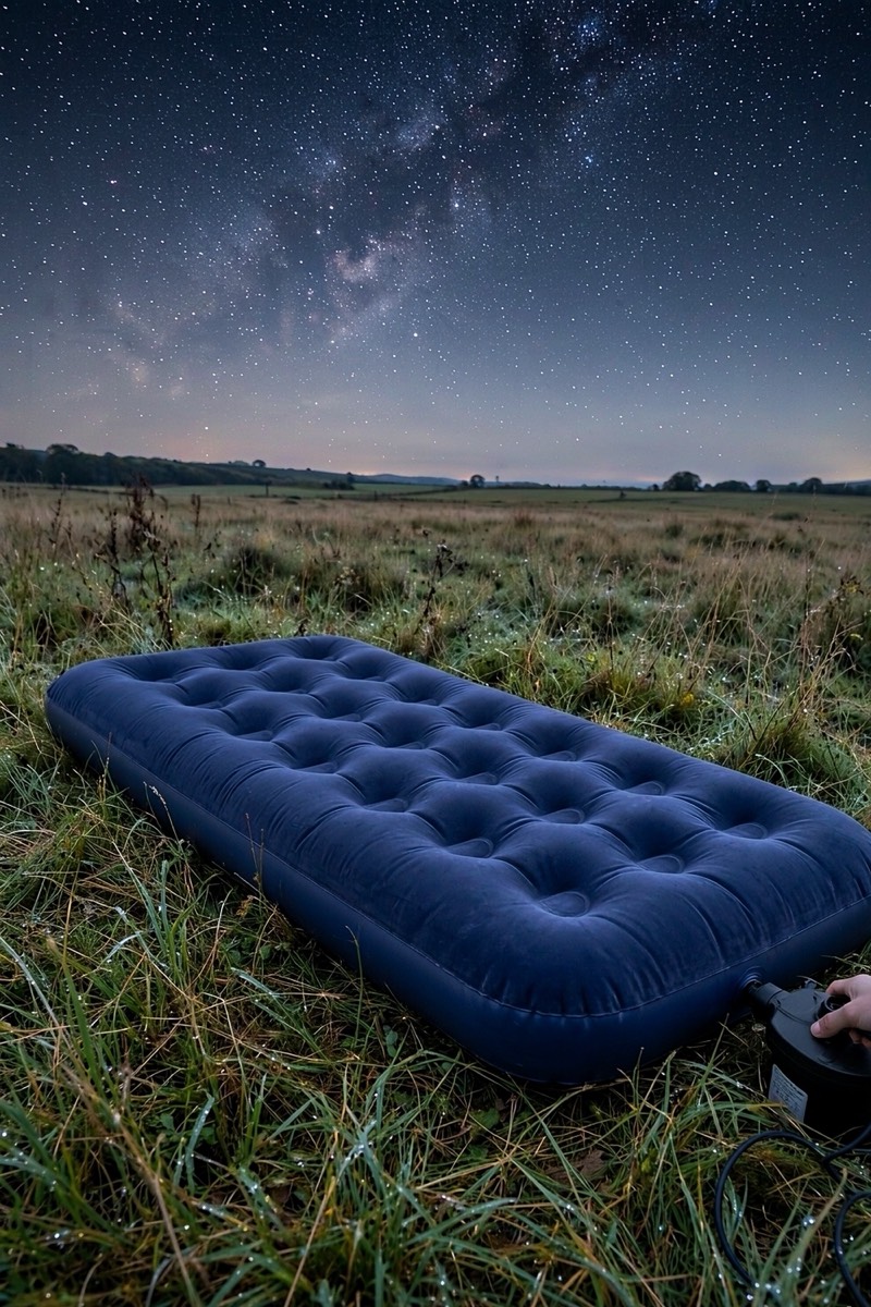 Single Air Bed with Pump and Three Nozzles
