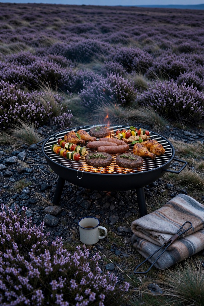 23 Inch Round Steel Fire Pit with Grill