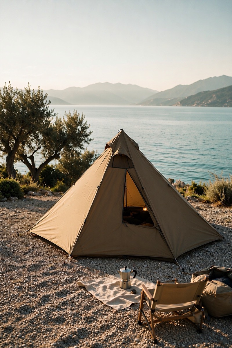 Tenda teepee 1-4 persone con camino