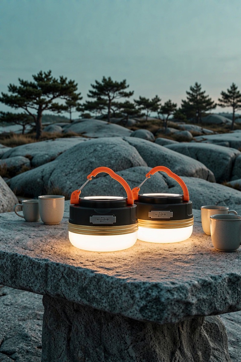 Flintronic campinglampa 2-pack, 1800 mAh