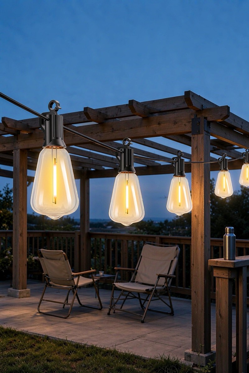 Solar light string, 16 m, with remote