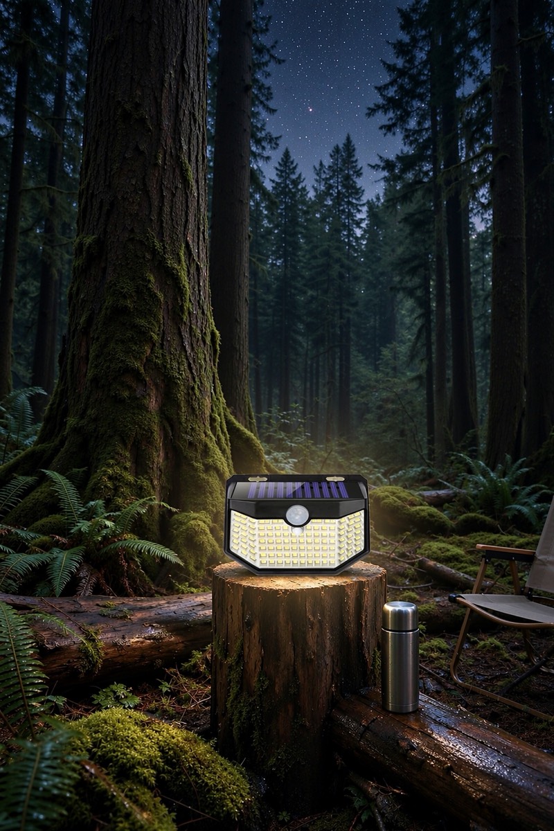 Solar wall light with motion sensor