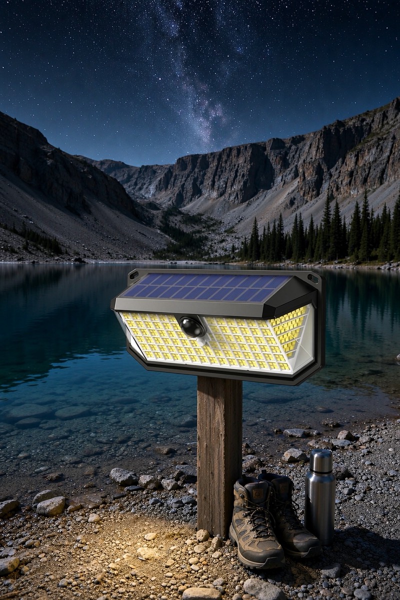 Solar security wall light, set of 2, ≈4200 lm