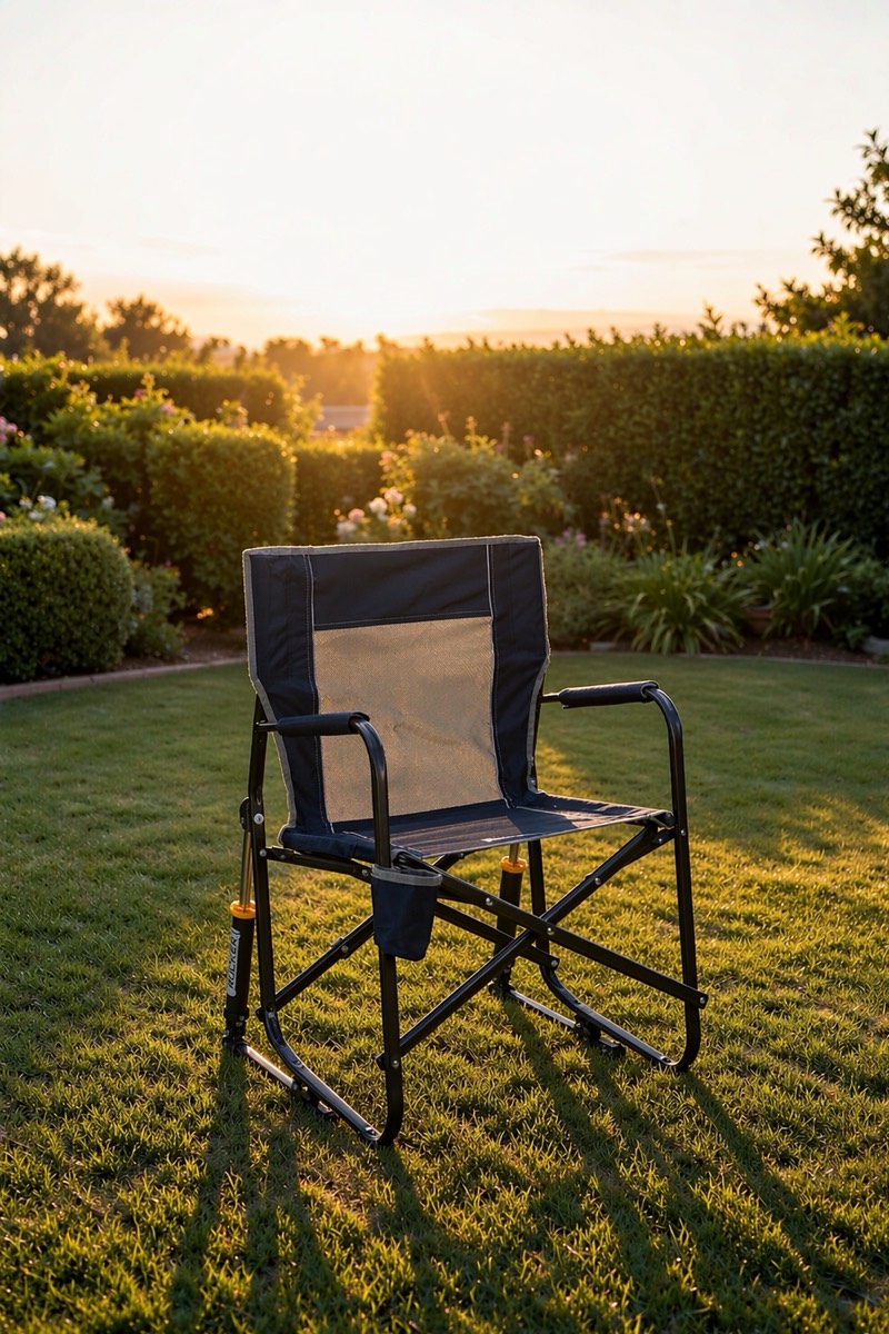 Folding rocking camp chair