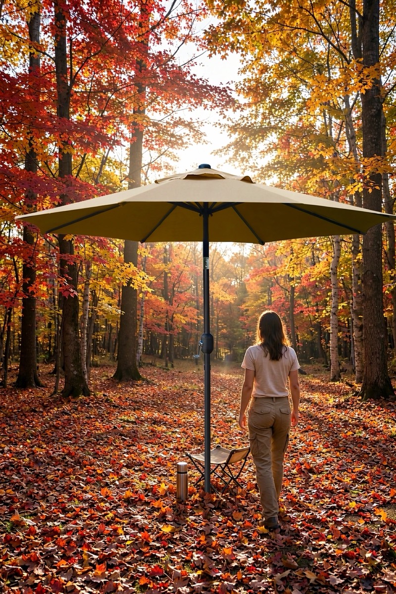 Patio umbrella, 2.7 m, tan