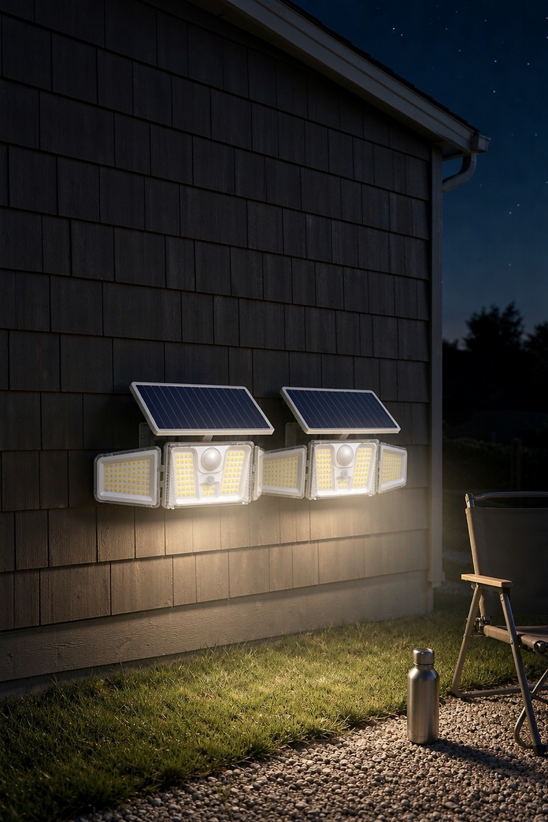 Solar motion flood light, set of 2