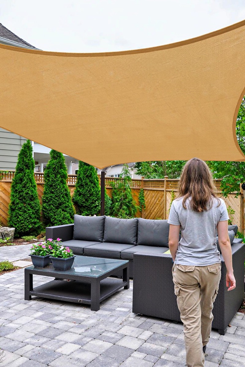 Shade sail for patio and lawn, 3 × 4 m