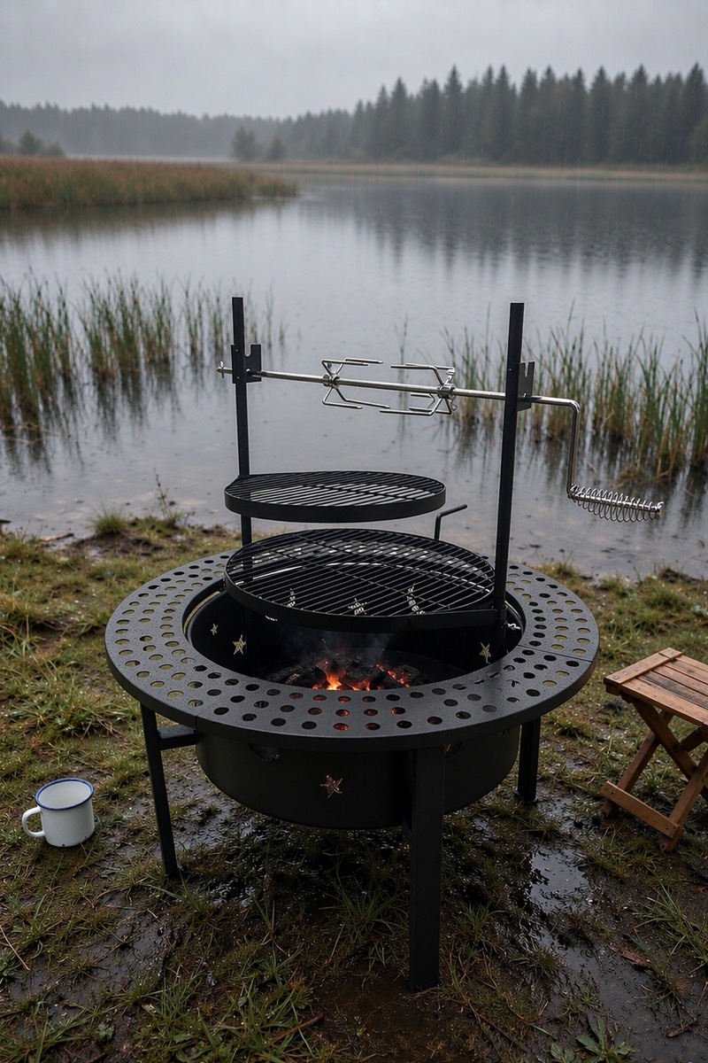 Fire pit with grill grate, 60 cm bowl