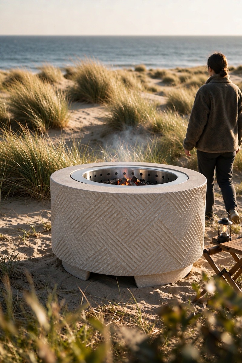 Smokeless fire pit, 69 cm, stainless steel
