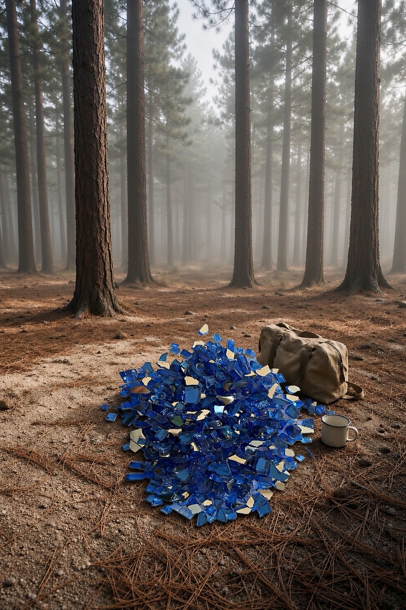 Reflective fire glass, 4.5 kg, cobalt